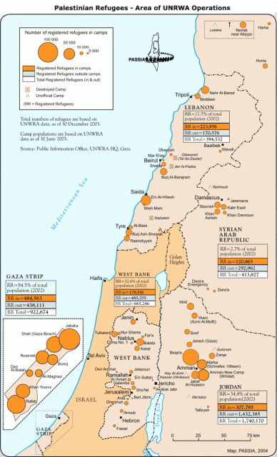 Campos de refugiados palestinos en 2003